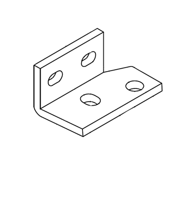 Picture of 0292 Fixed plate L type for pneumatic cylinder 100*62*52.5