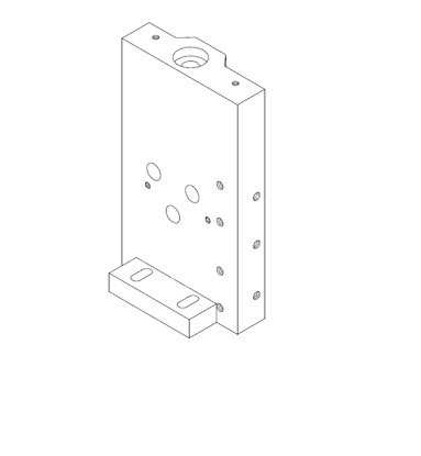 Picture of 0558 sliding base, 248x144, for outlet pressure plate for first top horizontal spindle Smartmac, Compact