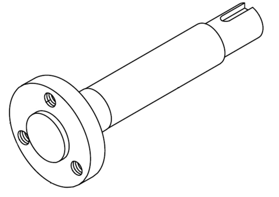 Picture of 0738 Pressure roll shaft (rollers on 3 screwes) universal joint keyway d74*d35*186