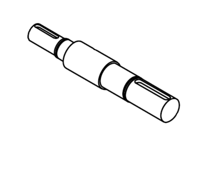 Picture of 3081 (1572) TRANSMISSION SHAFT d25xD34x261mm of infeed roller drive pulley.