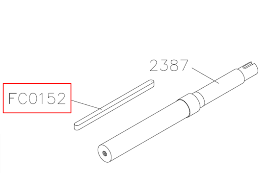 Picture of FC0152 Key 10x8x200mm ( LF000007 shaft)