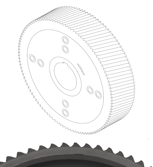 Picture of 0722LF (0305LF) (0010LF) D205.36mm*W100mm*d50mm (clutch) First steel feed roller with clutch