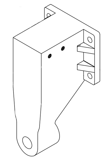 Picture of 2383 (2384) HoistingRoll Base 302.5*160*152 for center hole to center hole: 81mm & 81mm