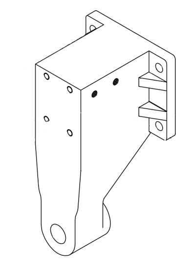 Picture of LF000021 HoistingRoll Base 302.5*160*152 for center hole to center hole: 76mm & 76mm