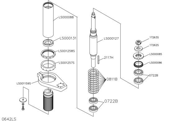 Picture of 0642LS Spindle full set vertical 6" d60D140 (incl. 8M LS000128 pulley 6000 RPM) SuperThundermac