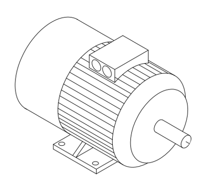 Picture of 4746MB 20HP Siemens motor with brake and pulley for horizontal spindle