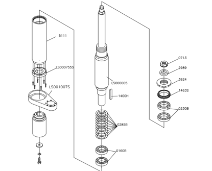 Picture of 0924LS Complete vertical spindle set 6"*d50*D115, incl. pulley LS000263S, washer 1174, Micro binding link LS001007S