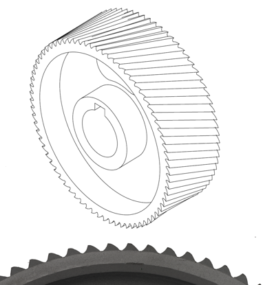 Picture of 1756-LMC D140mm*W40mm*d35mm (10 mm keyway) Leadermac infeed Steel roller, standard teeth 