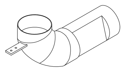 Attēls no Caurule skaidu nosūkšanai D124mm apakšējai vārpstai